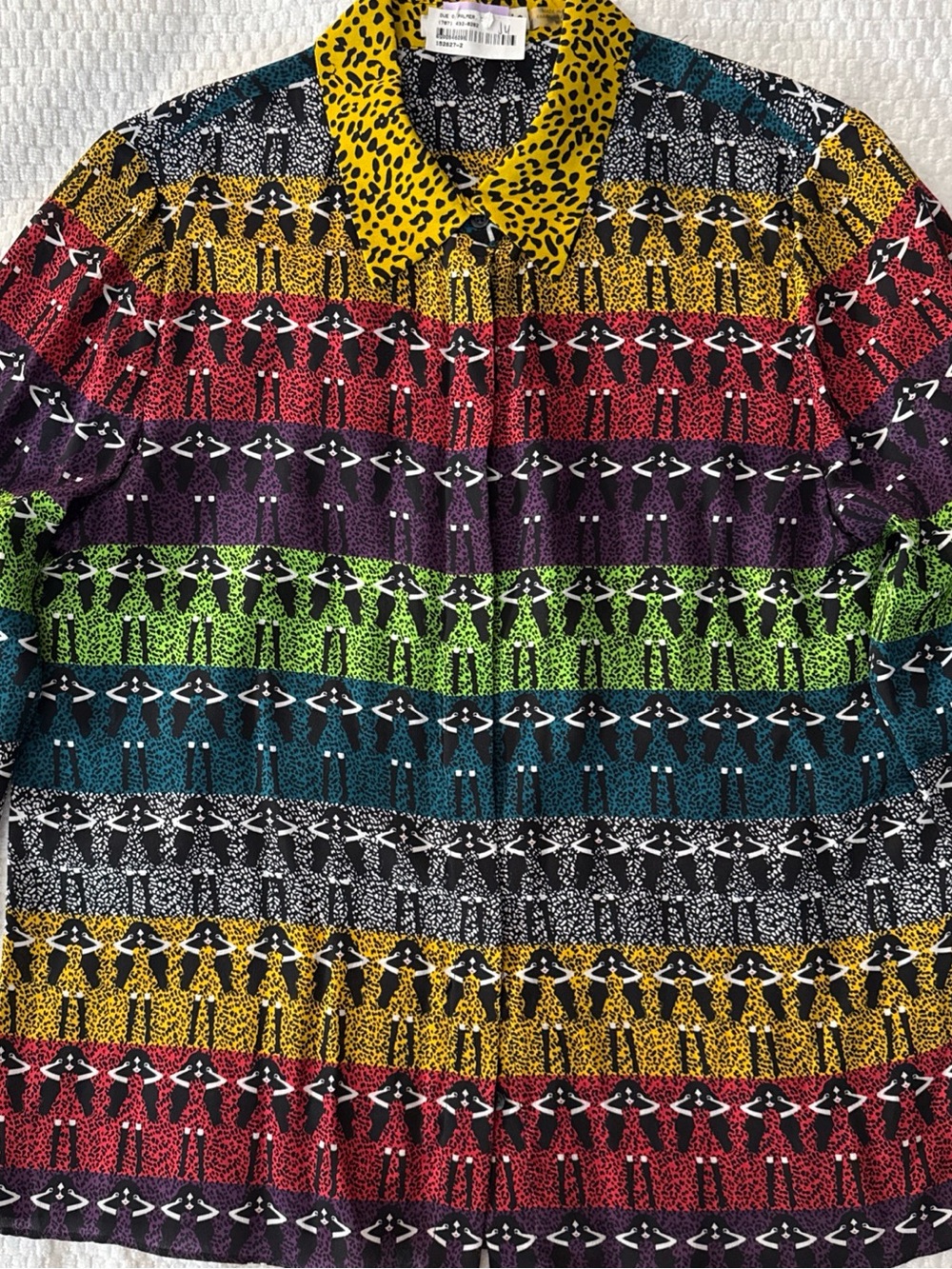 Alice + Olivia Multicolor Striped Collared Blouse